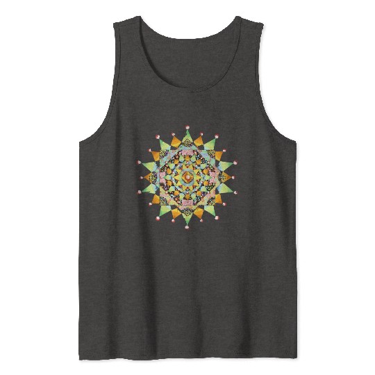 Patchwork Filigree Mandala Tank Tops