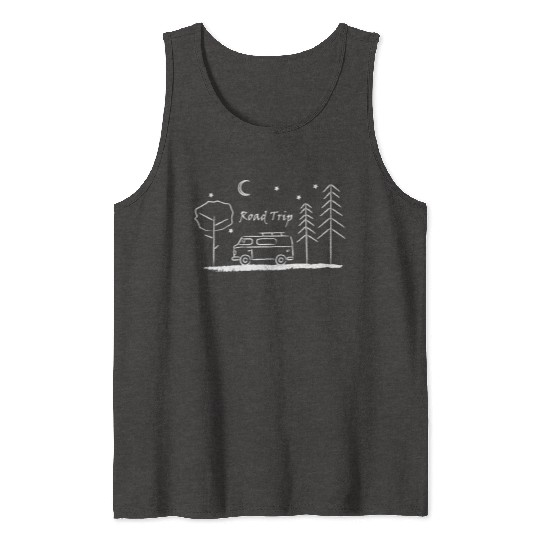 Road trip – your heart beats for camping Tank Tops