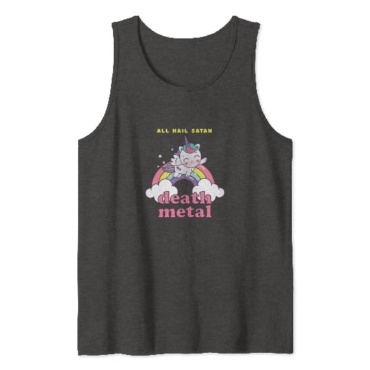 Unicorn On Cloud Death Metal Tank Tops