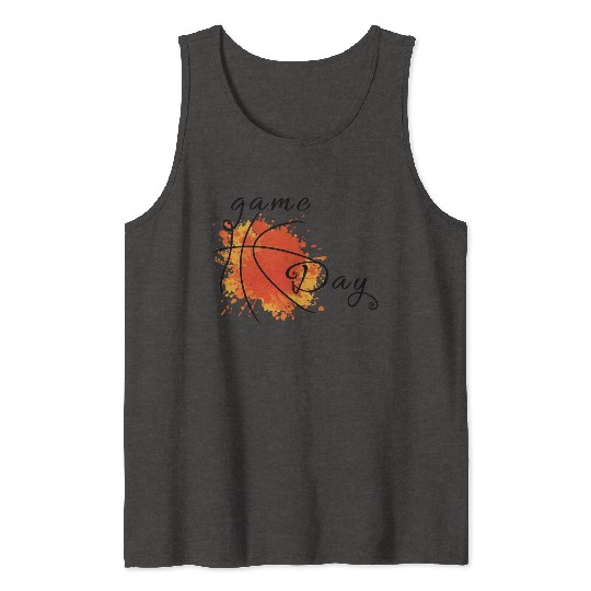 Game Day Basketball Lightning Bolt Tank Tops