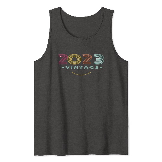 Neon Rainbow Retro 2023 NewYear Vintage Tank Tops