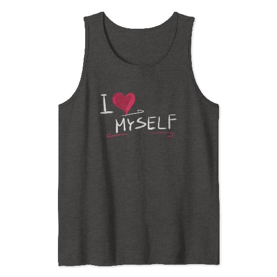 i love me heart text saying Tank Tops
