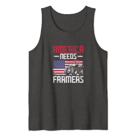 Farming Farmer Vintage Tractor Us Tank Tops