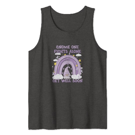 Gnome One Fights Alone Lavender | Fight The Cancer Tank Tops