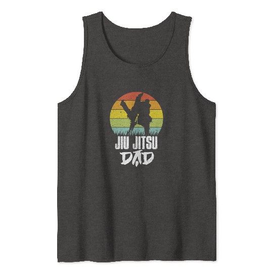 Jiu-Jitsu Dad BJJ Father Vintage Martial Arts MMA Tank Tops