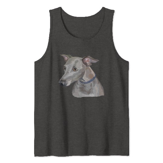 Cute Italian Greyhound Dog Watercolor Painting Tank Tops