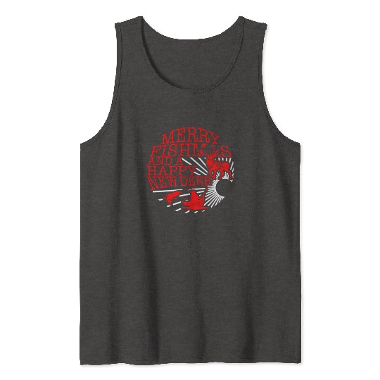 Christmas Tank Tops, Merry Fishmas And Happy New Deer
