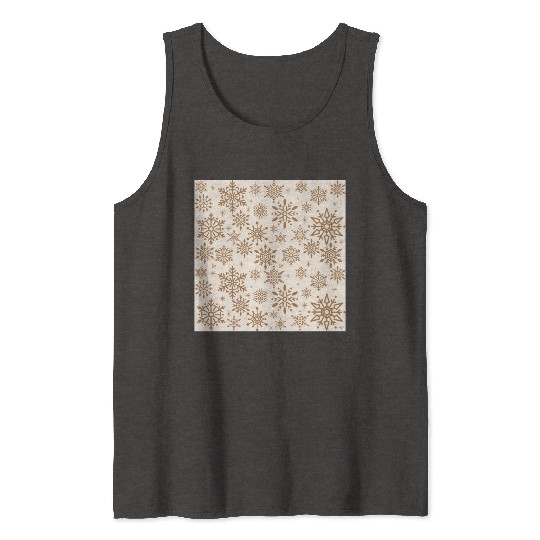 Beige Snowflakes Christmas Pattern Tank Tops