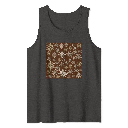 Beige Snowflakes Christmas Pattern Tank Tops