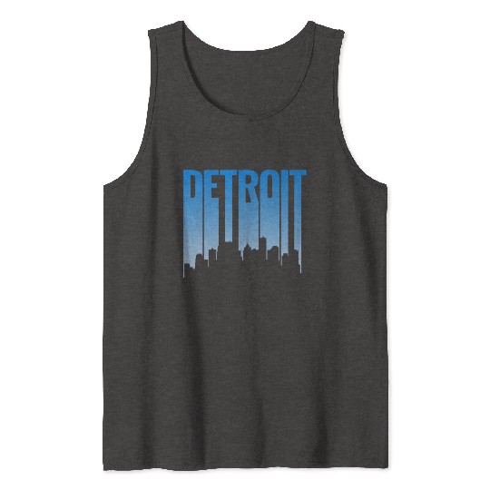 Detroit Michigan Skyline Tank Tops