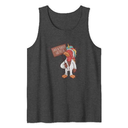 Save A Turkey Eat Pizza Tank Tops