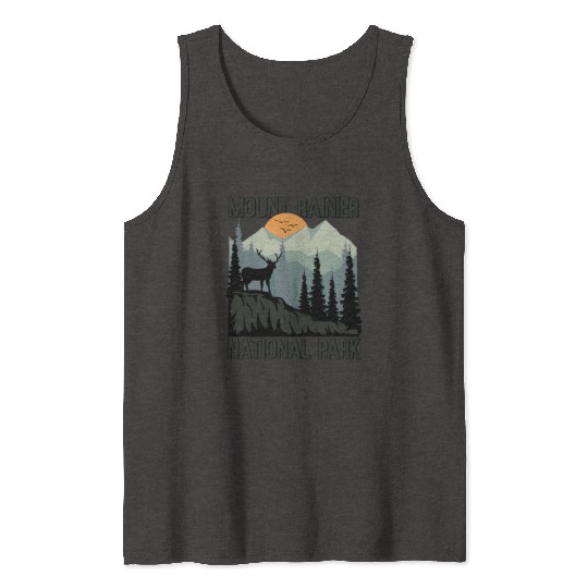 Mount Rainier National Park Mountains Deer Tank Tops