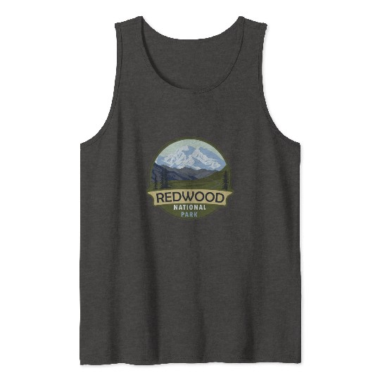 Cool Vintage Retro Redwood National Park Mountain Tank Tops