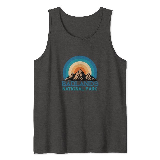Cool Vintage Retro Badlands National Park Mountain Tank Tops