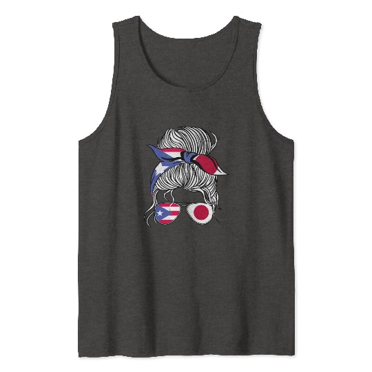 Puerto Rico Flag Japan Grown Women Girl Country Tank Tops