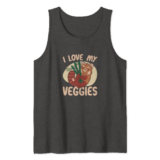 I Love My Veggies Red Panda Bear Whisperer Animal Tank Tops