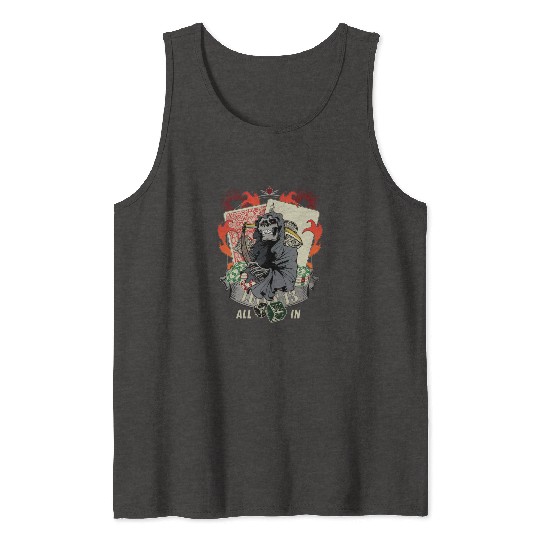 All in Poker Lucky 13 Skull gift Tank Tops
