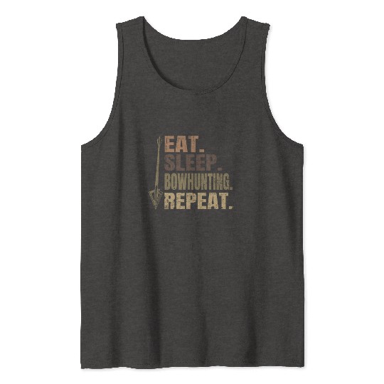 Eat Sleep Bowhunting Repeat Camo Archery Tank Tops