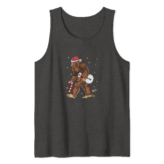 Bigfoot Christmas Funny Winter Boys Men Sasquatch Tank Tops