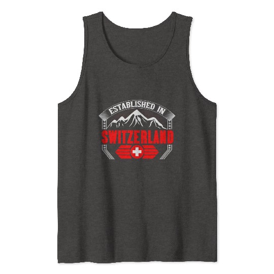 Switzerland Matterhorn Flag Gift Idea Tank Tops