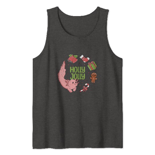 Holly Jolly Axolotl Tank Tops