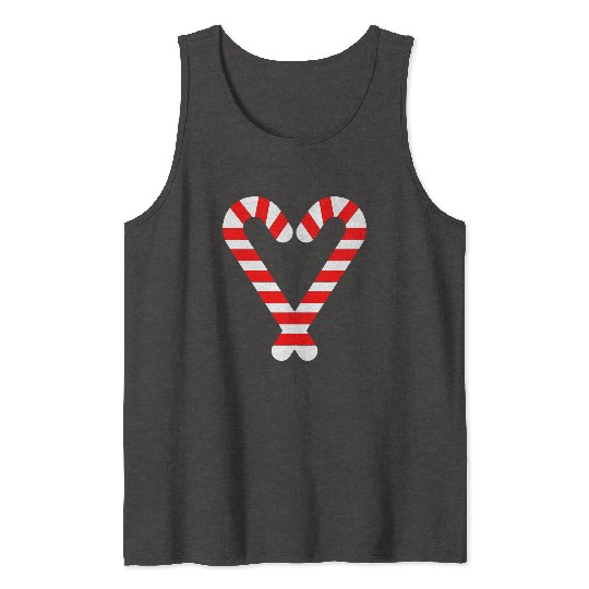 Candy Canes Heart Hearts Christmas Winter Tank Tops