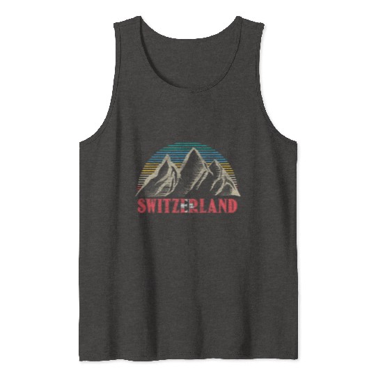 Switzerland Alps Flag Gift Idea Tank Tops