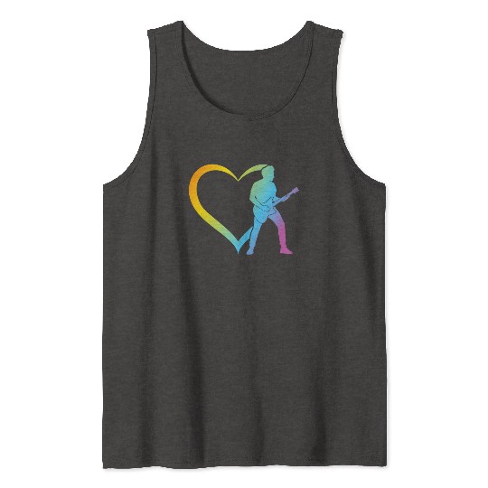 Guitar Player Heart - Bass Guitar Player Bass Guit Tank Tops