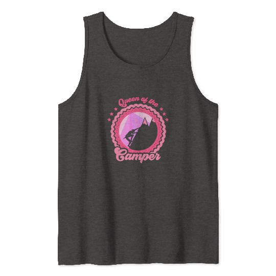 Queen Of The Camper Camping Camp Lover Campsite Tank Tops