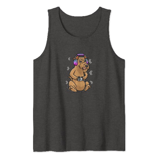 Irish Terrier Dog Gamer Video Game Gaming Irish Tank Tops