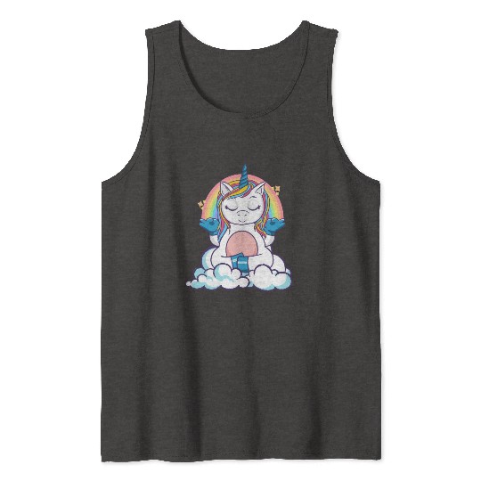 Unicorn Yoga Meditate Focus Exhale Inhale Tank Tops