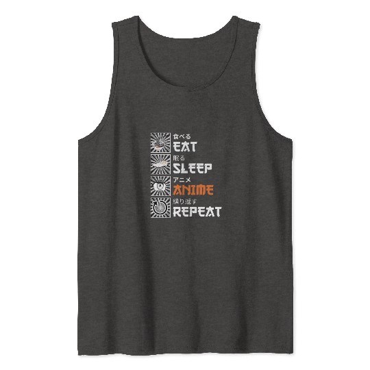 Eat, Sleep, Anime, Repeat - Gift For Christmas Day Tank Tops