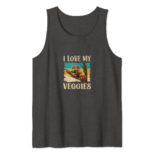 I Love My Veggies Red Panda Zookeeper Wildlife Tank Tops
