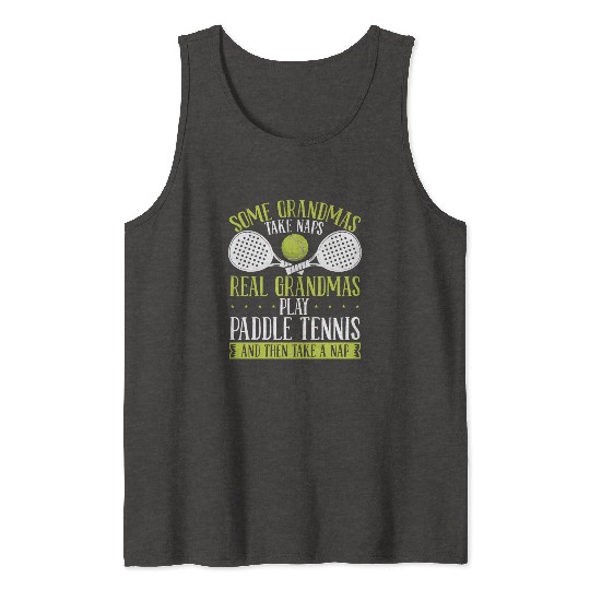 Paddle Tennis Player Match Grandmom Grandma Tank Tops