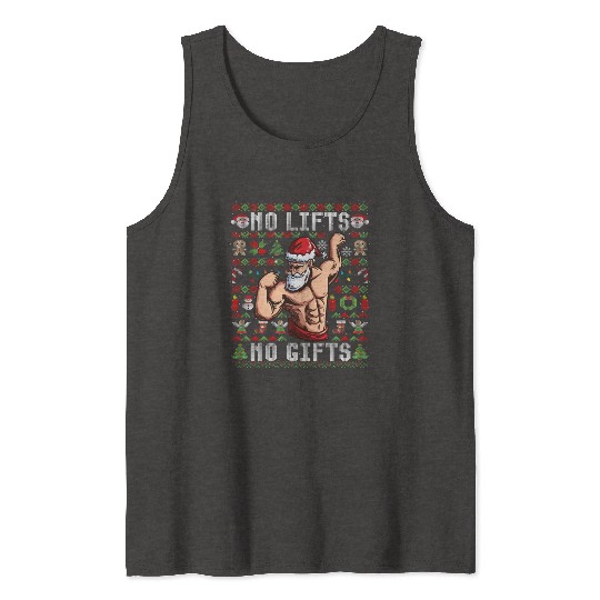 Funny No Lifts No Gifts Ugly Christmas Workout Tank Tops
