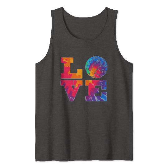 Volleyball Love Tie Dye Look Forn Girls Great Tank Tops