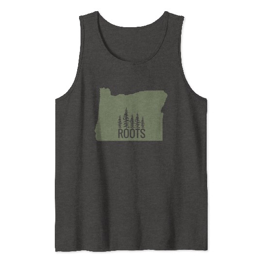 Oregon State Roots Green Tank Tops