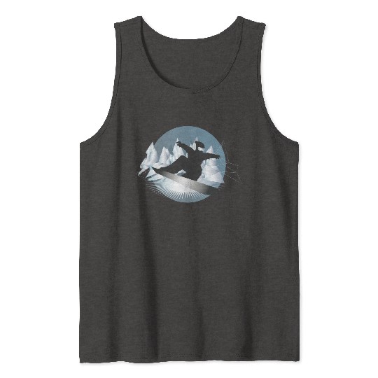 Snowboarding in the mountains for snowboarders Tank Tops