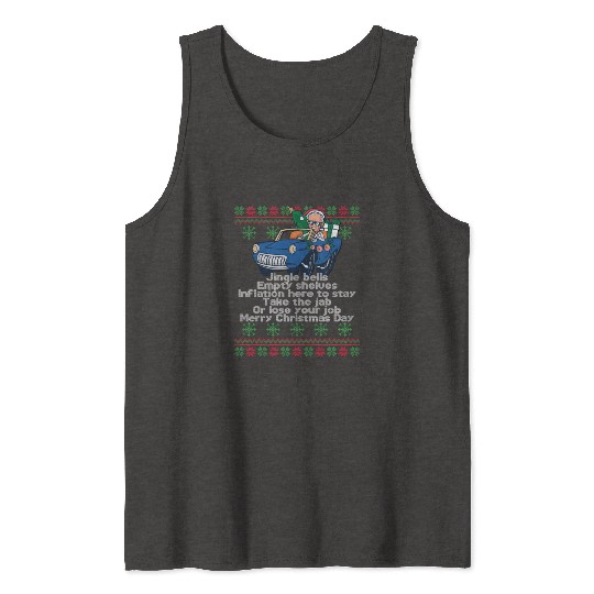 Jingle Bells Empty Shelves Inflation Here Funny Ch Tank Tops
