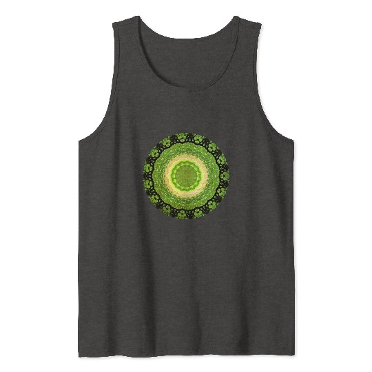 Green Yellow Sun Tank Tops