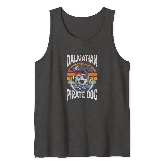 Dalmatian Pirate Dog Tank Tops
