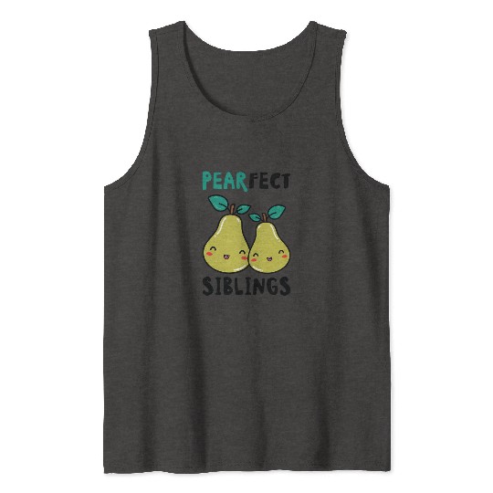 Siblings Pear Fruit Big Brother Sister Goals Tank Tops