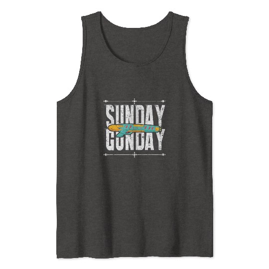 Sunday Gunday Gun Shooting Pistol Firearms Tank Tops