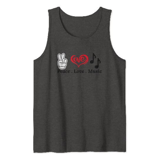 Peace ,Love , Music Tank Tops