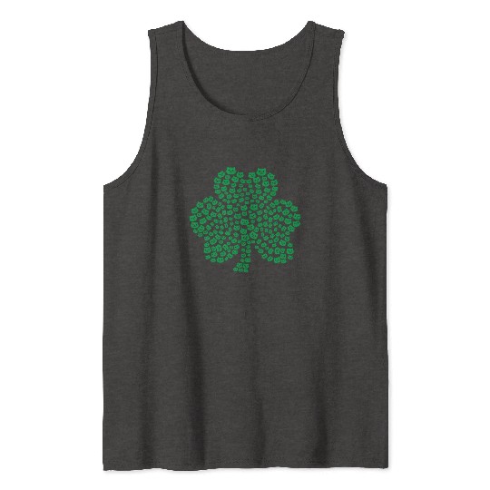 Womens cats Icon white Shamrock St. Patrick's Day Tank Tops