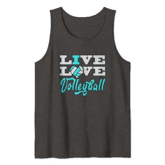 Volleyball Live Love Light Blue For Girlsns Tank Tops