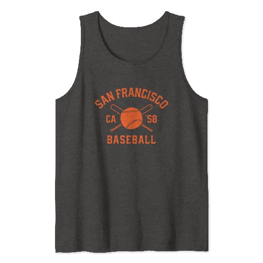 San Francisco Baseball Vintage Sf The City Giant Tank Tops