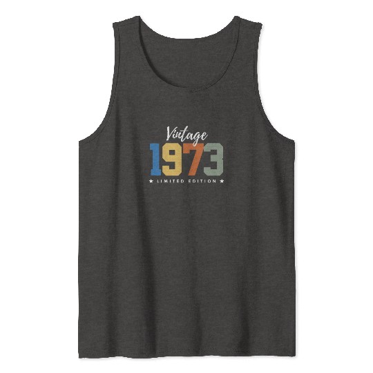 50 Years Vintage 1973 Retro 50th Birthday Tank Tops