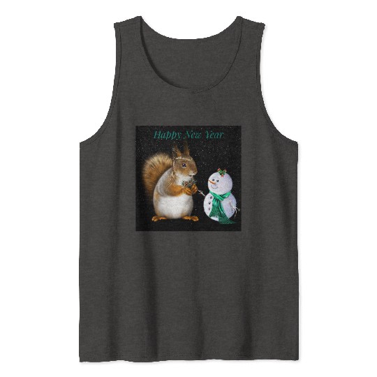Design for a snowman and a bunny to celebrate 2023 Tank Tops