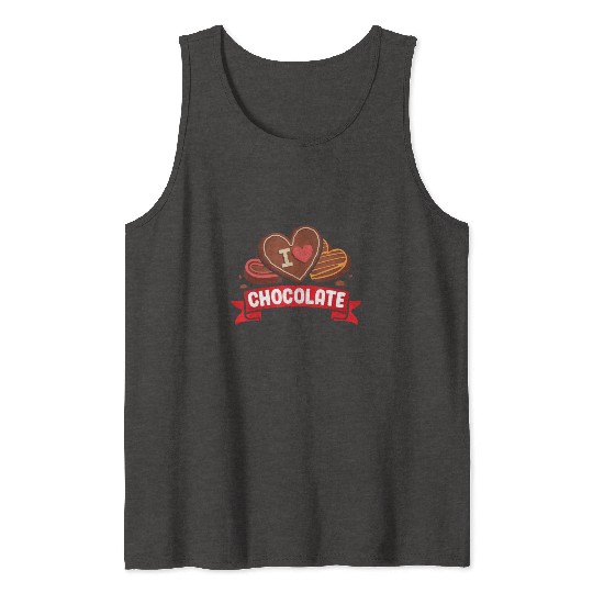 I Love Chocolate Sweets Candy Chocolate Bar Tank Tops